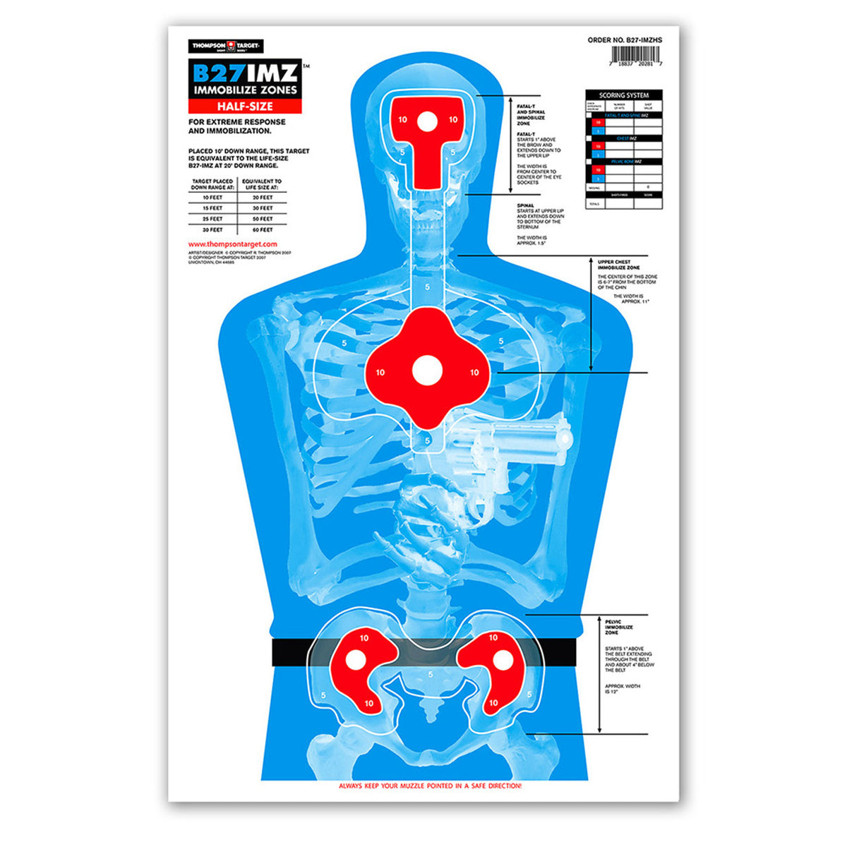 DIANA B27-IMZ HALF-SIZE 12.5X19 SILHOUETTE TARGETS (0281)