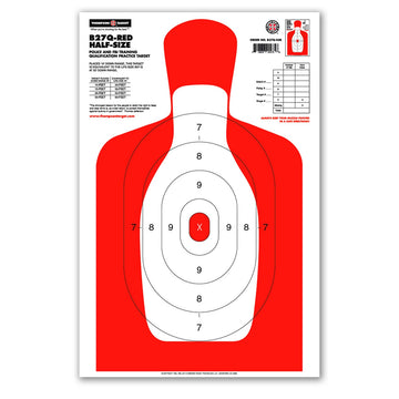 DIANA B27Q RED HALF-SIZE 12.5X19 HUMAN SILHOUETTE TARGETS (0275)