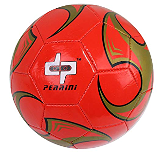 SOCCER BALL PERRINI SIZE 5 RED & GOLDEN COLOR