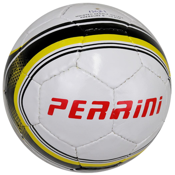 SOCCER BALL PERRINI SIZE 5 WHITE BLACK/YELLOW
