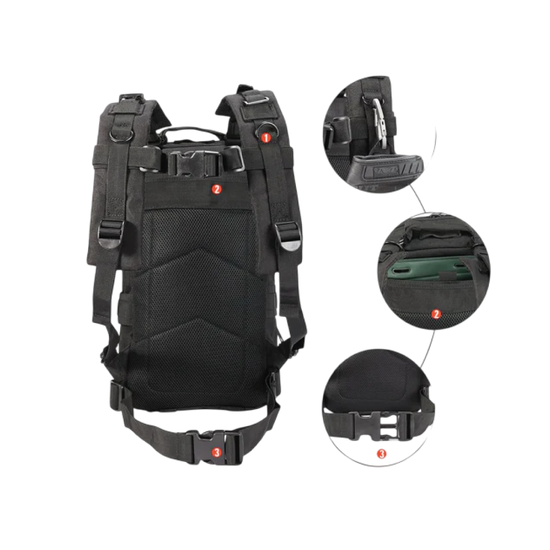 BACKPACK TACTICAL YAKEDA OUTDOOR CAMPING HIKING WATERPROOF TRAINING 25L - vista 2