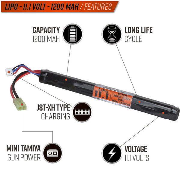 BATERIA AIRSOFT VALKEN LIPO – LONG STICK