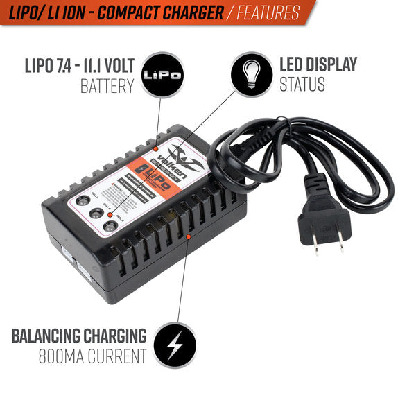 CARGADOR AIRSOFT VALKEN COMPACT BALANCING 2-3 CEL LIPO/LIFE - vista 2