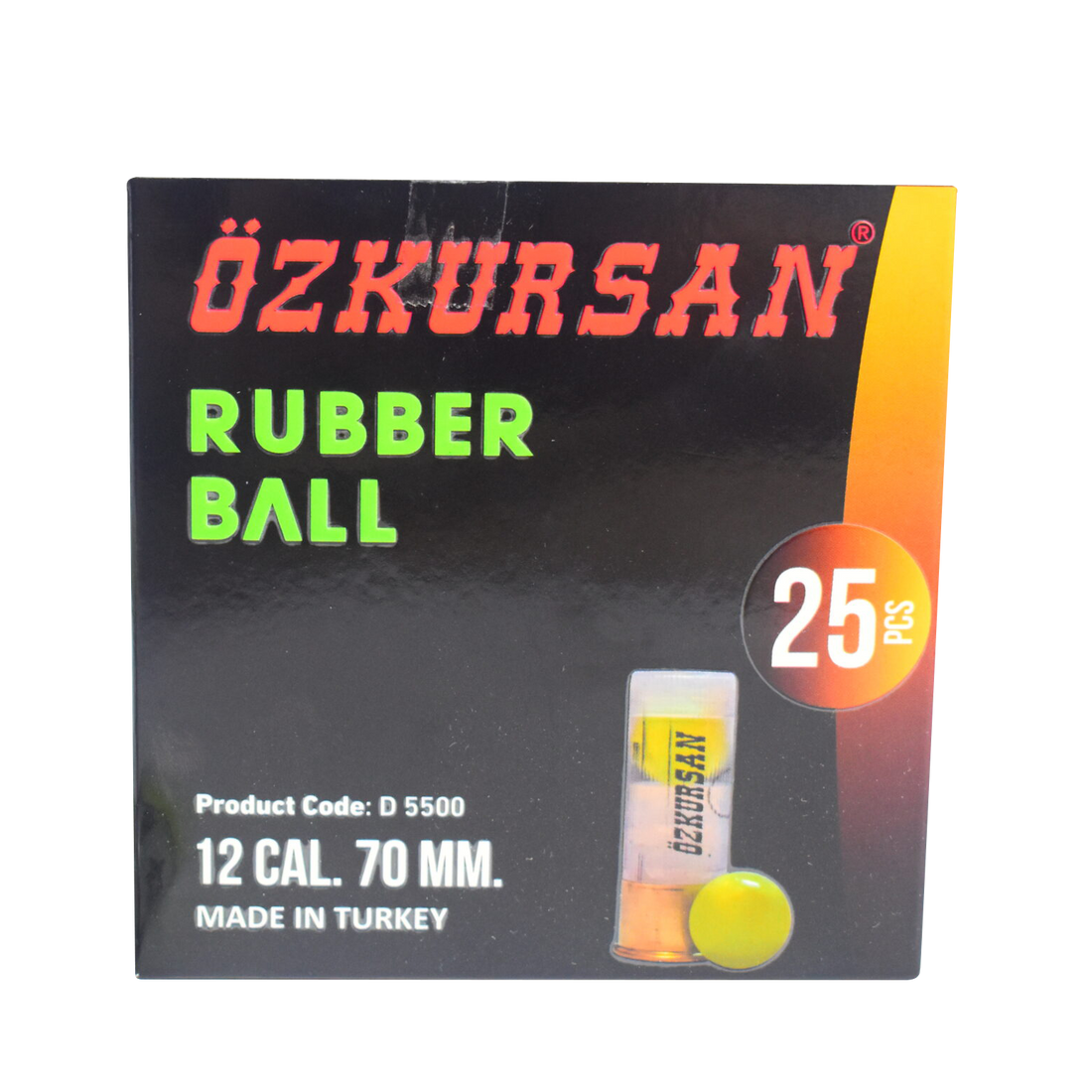 MUNICION TRAUMATICA OZKURSAN RUBBER SINGLE BALL X25UND 12CAL (5500)