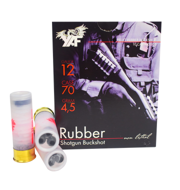 MUNICION TRAUMATICA YAF 3 PELLET RUBBER BUCKSHOT X10UND 12CAL