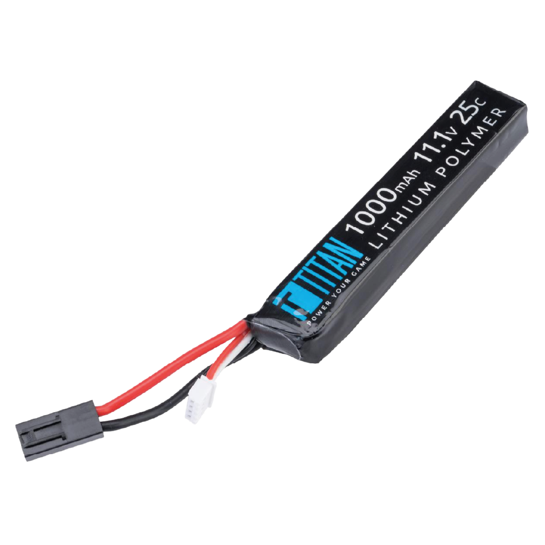 BATERÍA AIRSOFT TITAN POWER 11.1V 25C TIPO STICK LIPO 1000MAH – TAMIYA PEQUEÑA