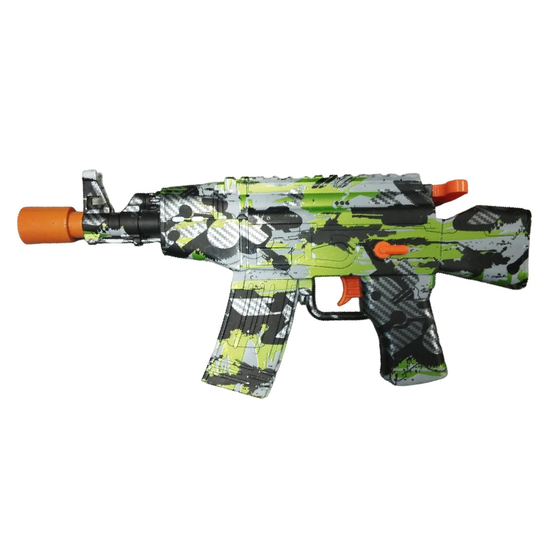 RIFLE HIDROGEL MINI AK47 VERDE CON LUZ NEON