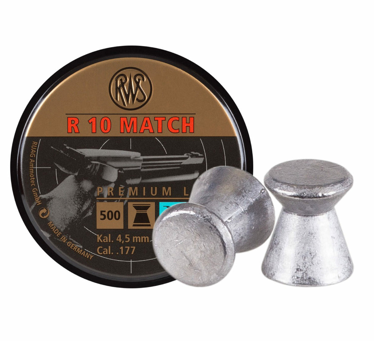 DIABOLOS RWS R-10 MATCH .177X500 WADCUTTER (7.0GR)