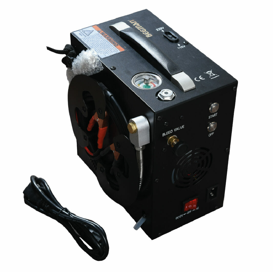 COMPRESOR PORTÁTIL BEEMAN 4500 PSI C/CONVERTIDOR 110AC A 12V
