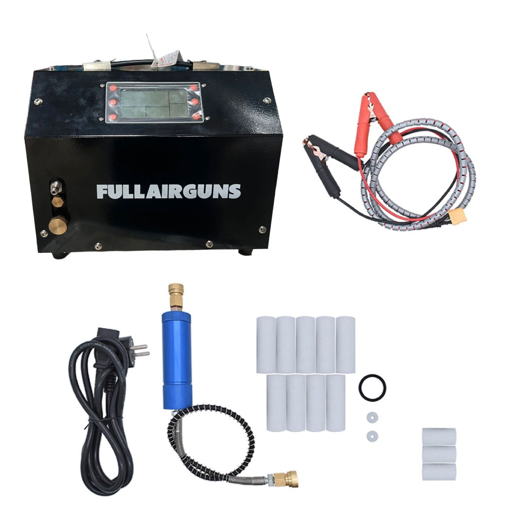 COMPRESOR FULL AIRGUNS 300BAR 12V PCP DIGITAL CONTROL AUTO STOP PORTABLE