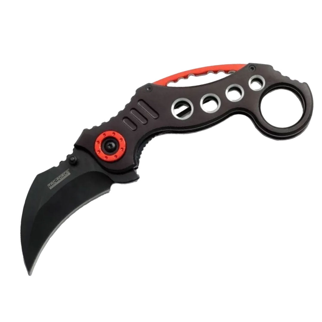 NAVAJA ASISTIDA KARAMBIT RF-048 NEGRO-ROJO 18 CMR