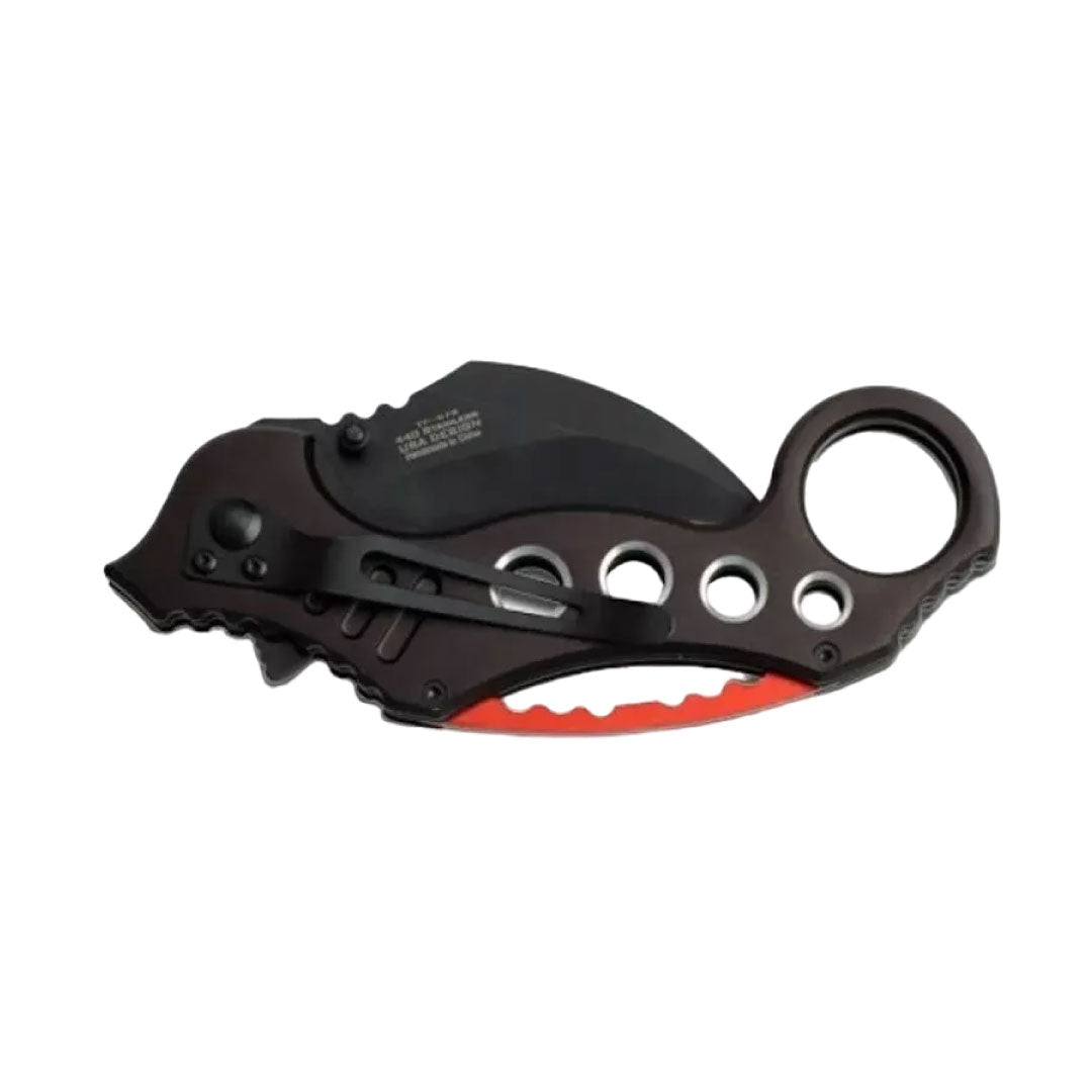NAVAJA ASISTIDA KARAMBIT RF-048 NEGRO-ROJO 18 CMR - vista 2
