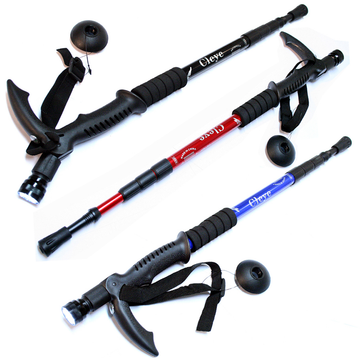 HIKING STICK DEFENDER 50 PL MIX COLOR W/ FLASHLIGHT CANES COMPASS & ANTISHOCK