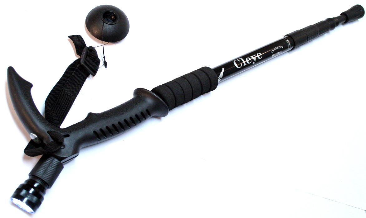 HIKING STICK DEFENDER 50 PL MIX COLOR W/ FLASHLIGHT CANES COMPASS & ANTISHOCK - vista 4