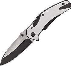 NAVAJA SMITH AND WESSON FRAME LOCK DROP POINT FOLDING KNIFE – WHITE/BLACK