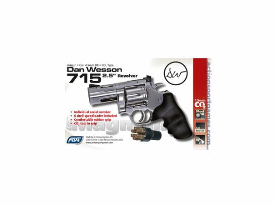 REVOLVER ASG CO2 DAN WESSON 715 2.5PL SILVER 4.5MM BBS