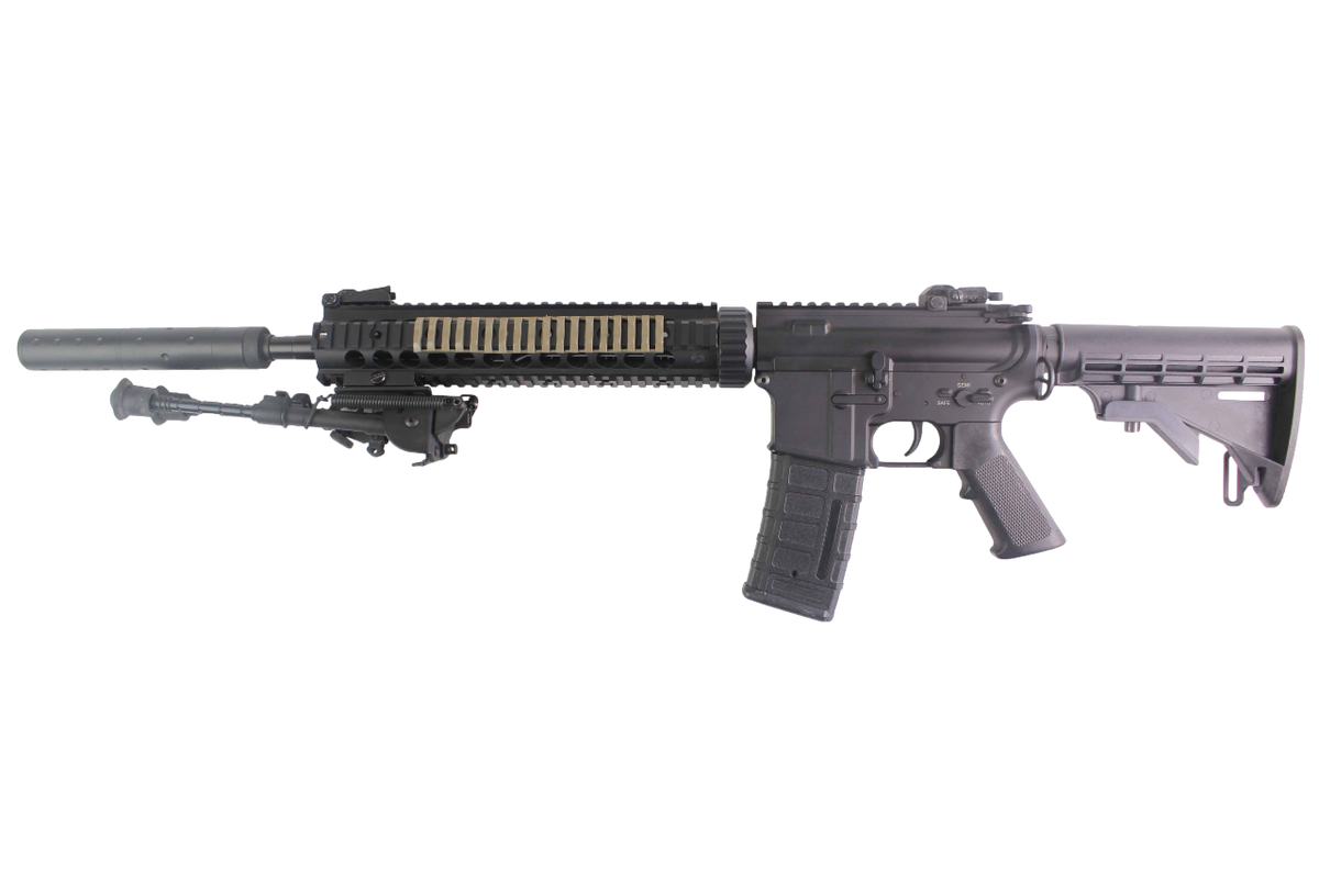 RIFLE AIRSOFT DOUBLE BELL M4 SOPMOD DMR AEG – BLACK W/ BIPOD