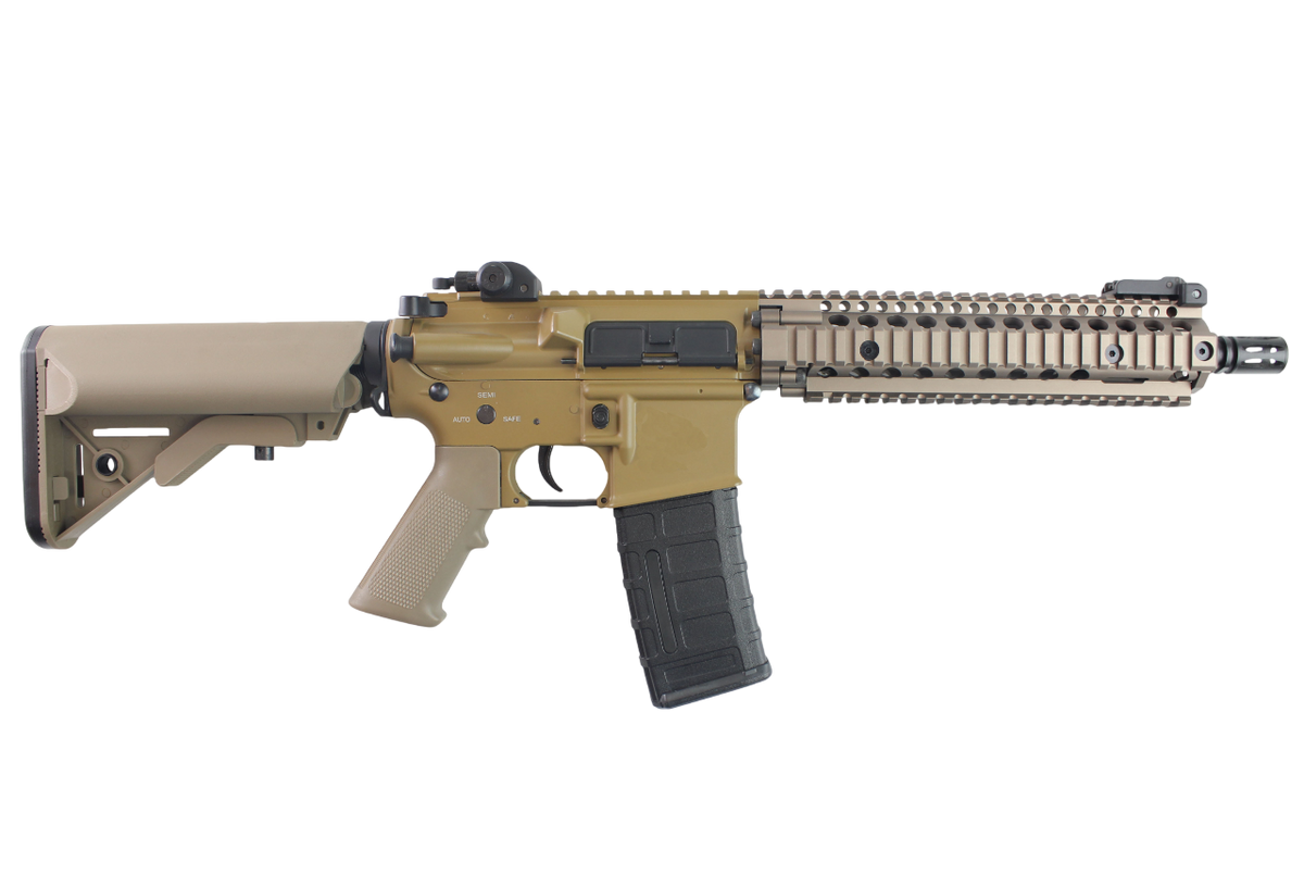 RIFLE AIRSOFT DOUBLE BELL MK18 9,5PL FULL METAL AEG – TAN - vista 2