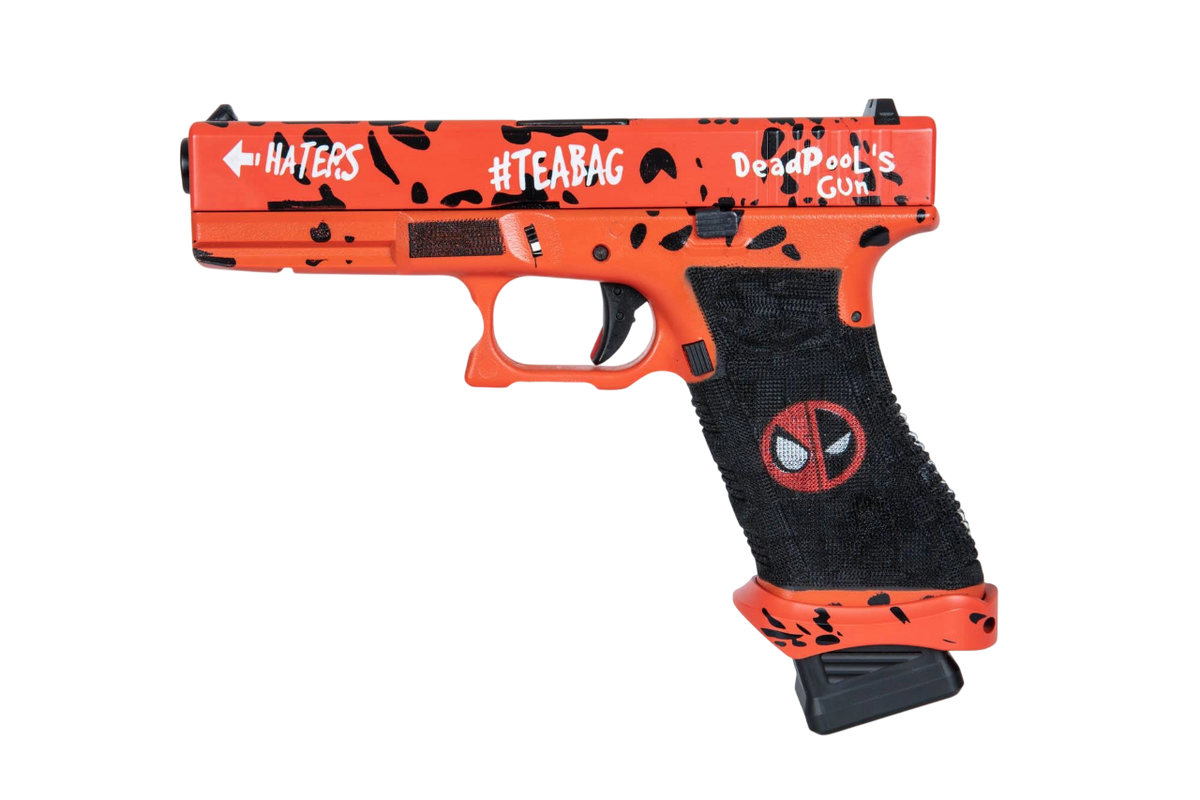 PISTOLA AIRSOFT DOUBLE BELL GLOCK 17 DEAD POOLS GUN GBB GREEN GAS – ORANGE
