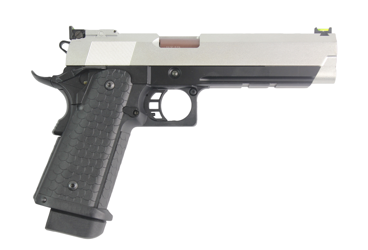 PISTOLA AIRSOFT DOUBLE BELL 5.1 GBB GREEN GAS – BLACK/SILVE - vista 2