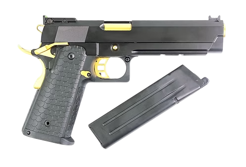 PISTOLA AIRSOFT DOUBLE BELL 5.1 GBB GREEN GAS – BLACK/GOLD - vista 2