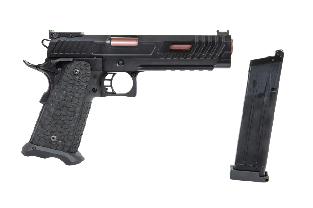 PISTOLA AIRSOFT DOUBLE BELL TTI 5.1 GBB GREEN GAS STIPPLING HANDGRIP – BLACK