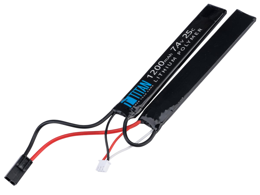 BATERÍA AIRSOFT TITAN POWER 7.4V 25C TIPO NUNCHUCK LIPO 1200MAH – PEQUEÑA TAMIYA