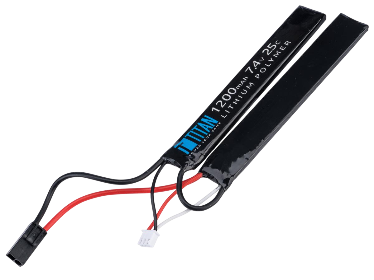 BATERÍA AIRSOFT TITAN POWER 7.4V 25C TIPO NUNCHUCK LIPO 1200MAH – PEQUEÑA TAMIYA