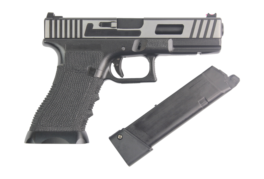 PISTOLA AIRSOFT DOUBLE BELL GLOCK 17 WIREDRAWING METAL PISTOL GBB GREEN GAS – BLACK