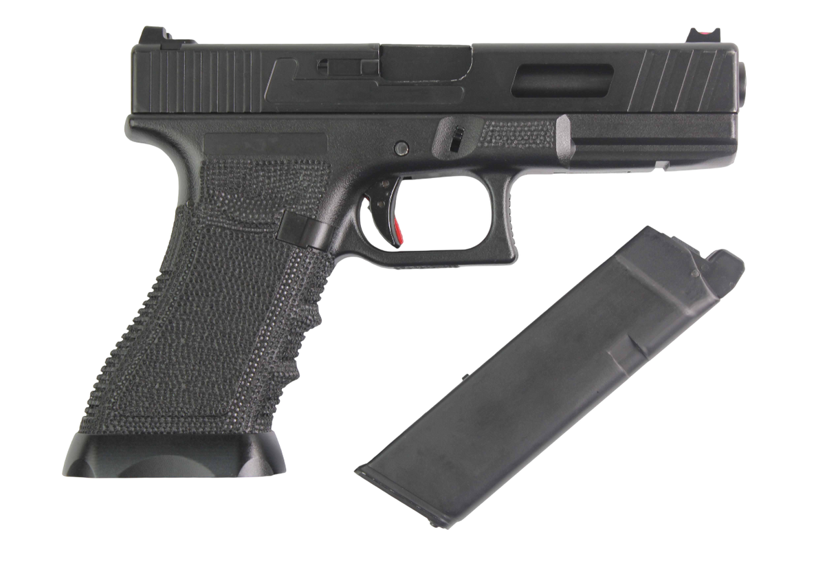 PISTOLA AIRSOFT DOUBLE BELL GLOCK 17 FULL METAL CO2 – BLACK - vista 2