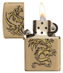 ZIPPO DRAGON BRUSHED BRASS COLOR IMAGE
