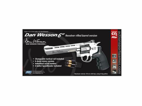 REVOLVER ASG CO2 DAN WESSON 6PL SILVER 4.5MM PELLETS