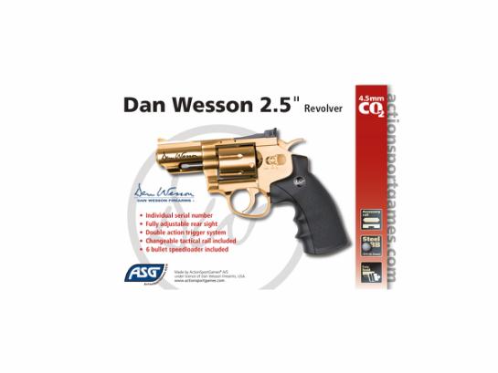 REVOLVER ASG GNB CO2 DAN WESSON 2.5PL GOLD 4.5MM BBS - vista 3