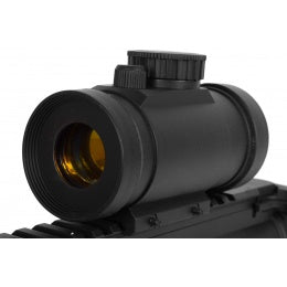MIRA AIRSOFT PLASTIC ILLUMINATED RED DOT SCOPE W/RAIL MOUNT