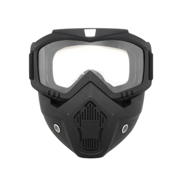 FULL FACE PROTECTIVE MOTORCYCLE FACE MASK YAKEDA WITH TACTICAL GOGGLES – BLACK