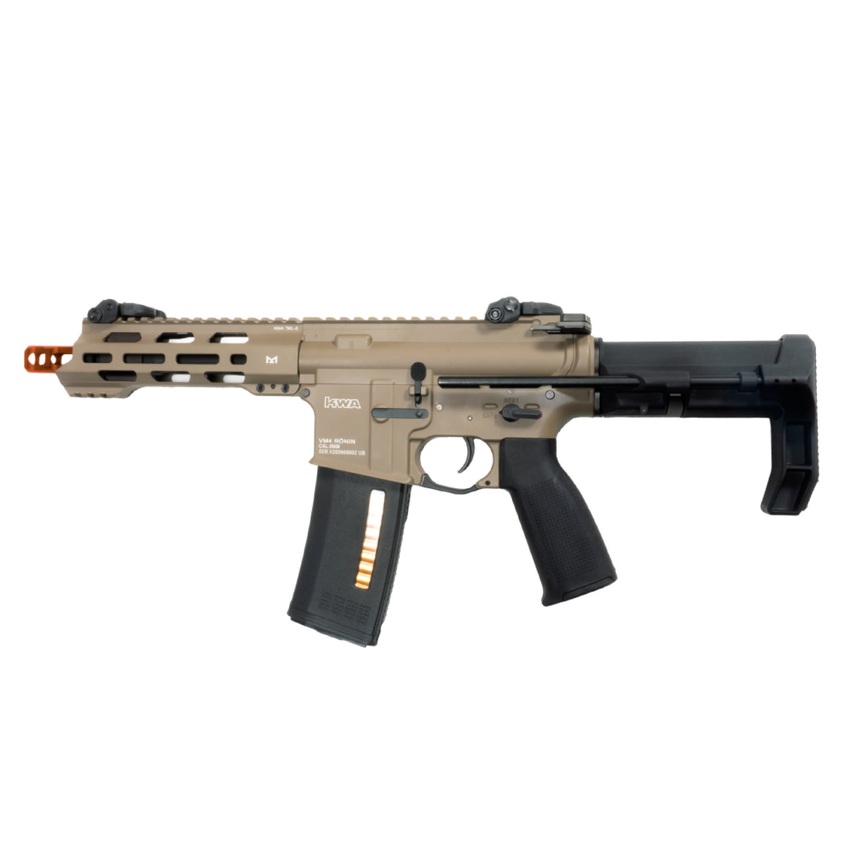 RIFLE AIRSOFT KWA RONIN TACTICAL 6 T6 VM4 PDW AEG – FDE