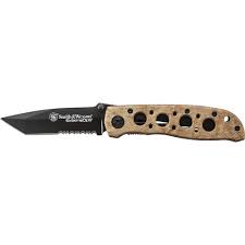 NAVAJA SMITH & WESSON 4.1 BLACK TANTO BLADE W/DESERT HANDLE