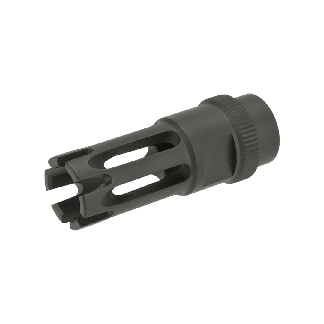 EMG 14MM POSITIVE METAL FLASH HIDER FOR M4 AIRSOFT AEGS – VERSION 3