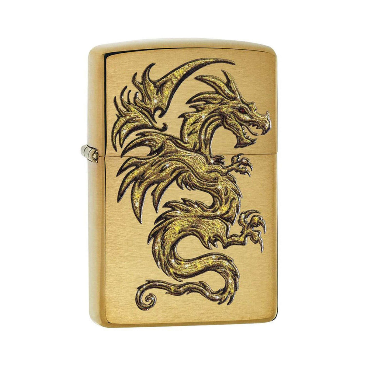 ZIPPO DRAGON BRUSHED BRASS COLOR IMAGE